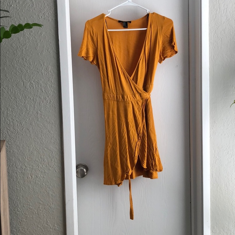 Mustard wrap dress